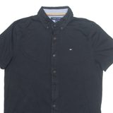 TOMMY HILFIGER Mens Plain Shirt Black M