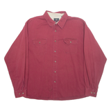 WRANGLER Mens Plain Shirt Maroon Long Sleeve 2XL