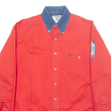 WRANGLER Mens Plain Shirt Red Long Sleeve S