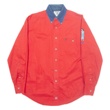 WRANGLER Mens Plain Shirt Red Long Sleeve S