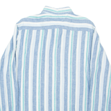 TOMMY HILFIGER Mens Shirt Blue Striped Long Sleeve L