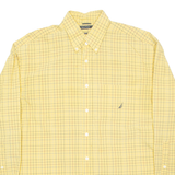 NAUTICA Mens Shirt Yellow Check Long Sleeve XL