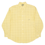 NAUTICA Mens Shirt Yellow Check Long Sleeve XL