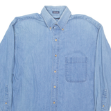 ROUNDTREE & YORKE Mens Denim Shirt Blue Long Sleeve L