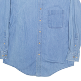 ROUNDTREE & YORKE Mens Denim Shirt Blue Long Sleeve L