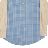 ELY CATTLEMAN Mens Denim Shirt Blue Check Long Sleeve L