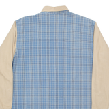 ELY CATTLEMAN Mens Denim Shirt Blue Check Long Sleeve L