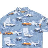 CLEARWATER Mens Shirt Blue Crazy Pattern L