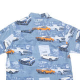 CLEARWATER Mens Shirt Blue Crazy Pattern L