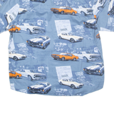 CLEARWATER Mens Shirt Blue Crazy Pattern L