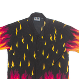 MASSME Mens Shirt Black Crazy Pattern XL