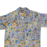 COLOUR ITALIA Mens Shirt Blue Crazy Pattern XL