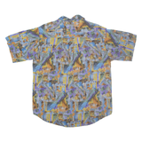COLOUR ITALIA Mens Shirt Blue Crazy Pattern XL