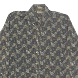 NATURAL ISSUE Mens Shirt Black Crazy Pattern Long Sleeve M
