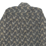 NATURAL ISSUE Mens Shirt Black Crazy Pattern Long Sleeve M