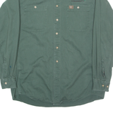 WRANGLER Mens Worker Shirt Green Long Sleeve L