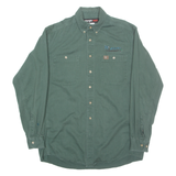 WRANGLER Mens Worker Shirt Green Long Sleeve L