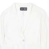 ARMANI JEANS Cropped Womens Blazer Coat White Viscose L