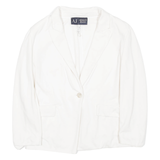 ARMANI JEANS Cropped Womens Blazer Coat White Viscose L