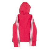 ADIDAS Womens Puffer Jacket Red Hooded UK 14