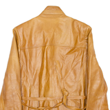 PIELES MIJAS Belted Womens Jacket Brown Leather M