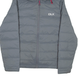 DLX Womens Puffer Jacket Grey Hooded UK 10