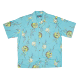SUNFRIEND Mens Hawaiian Shirt Blue Floral L