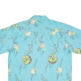SUNFRIEND Mens Hawaiian Shirt Blue Floral L