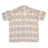 NATURAL ISSUE Mens Hawaiian Shirt Brown Crazy Pattern XL