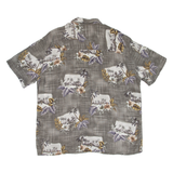 ISLAND SHORES Mens Hawaiian Shirt Grey Floral XL