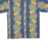 PURITAN Mens Hawaiian Shirt Blue Floral S