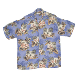 MODA CAMPIA MODA Mens Hawaiian Shirt Blue Floral L