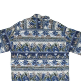 PIERRE CARDIN Mens Hawaiian Shirt Blue Floral L
