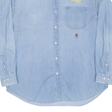 TOMMY HILFIGER Mens Plain Shirt Blue Long Sleeve L