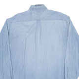 TOMMY HILFIGER Mens Plain Shirt Blue Long Sleeve L