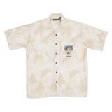 NO BOUNDARIES Mens Hawaiian Shirt Beige Floral L