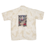 NO BOUNDARIES Mens Hawaiian Shirt Beige Floral L
