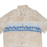 ISLAND SHORES Mens Hawaiian Shirt Beige Floral XL