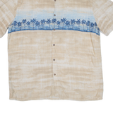 ISLAND SHORES Mens Hawaiian Shirt Beige Floral XL