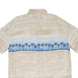 ISLAND SHORES Mens Hawaiian Shirt Beige Floral XL