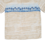 ISLAND SHORES Mens Hawaiian Shirt Beige Floral XL