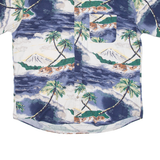 CROSSINGS Tall Mens Hawaiian Shirt Blue Floral XL