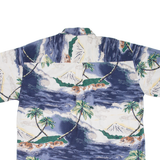 CROSSINGS Tall Mens Hawaiian Shirt Blue Floral XL
