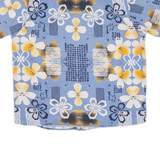 PINEAPPLE CONNECTION Mens Hawaiian Shirt Blue Floral XL