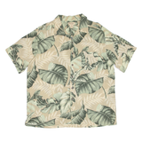 Mens Hawaiian Shirt Green Floral XL
