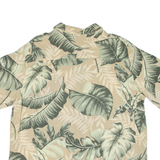 Mens Hawaiian Shirt Green Floral XL
