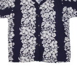 OCEAN TOWER Mens Hawaiian Shirt Blue Floral L
