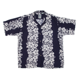 OCEAN TOWER Mens Hawaiian Shirt Blue Floral L