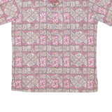THE ONE SHIRT Mens Hawaiian Shirt Pink Crazy Pattern M