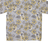 PURITAN Mens Hawaiian Shirt Grey Floral M